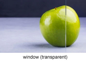 Transparent glass sample