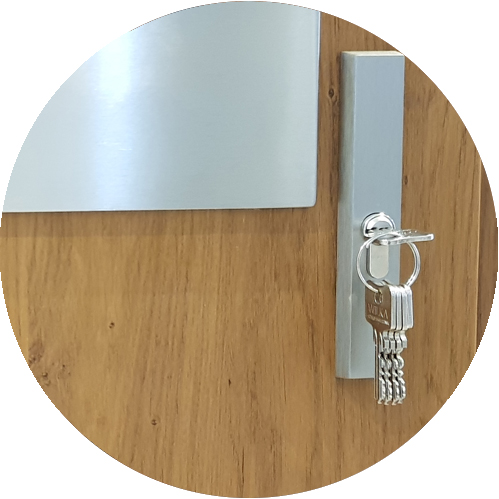 SIERRA lock with the key in the lock insert