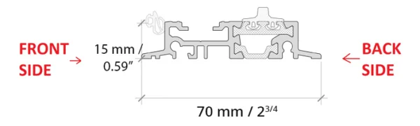 ALU threshold profile with dimensions